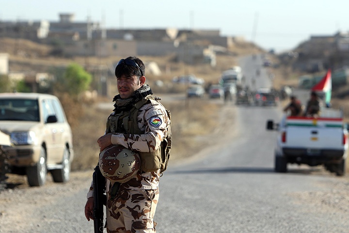 Soldier looking over Peshmarga Valley