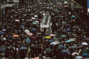 Busy pedestrian street